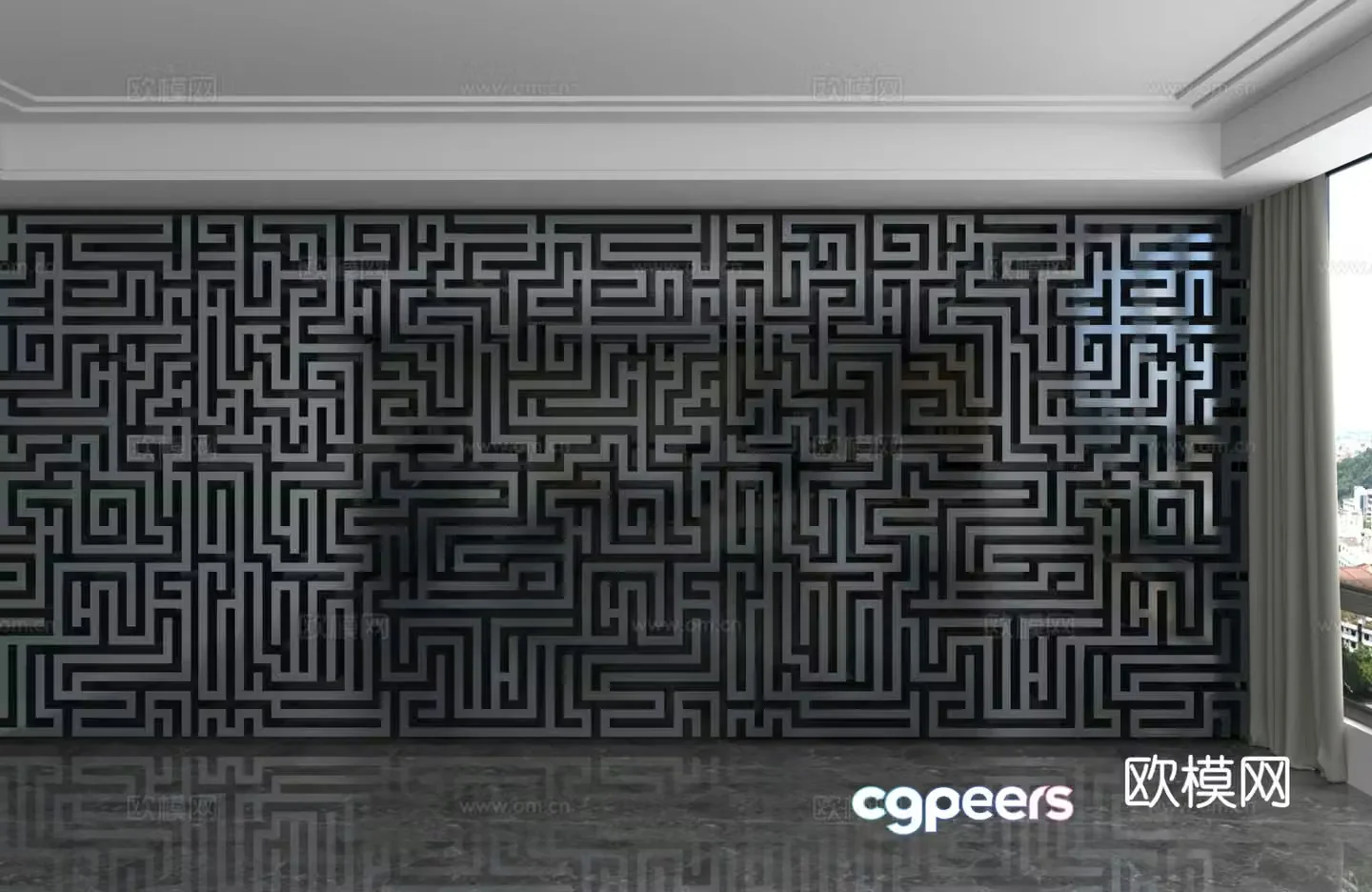 Modern background wall 3d model