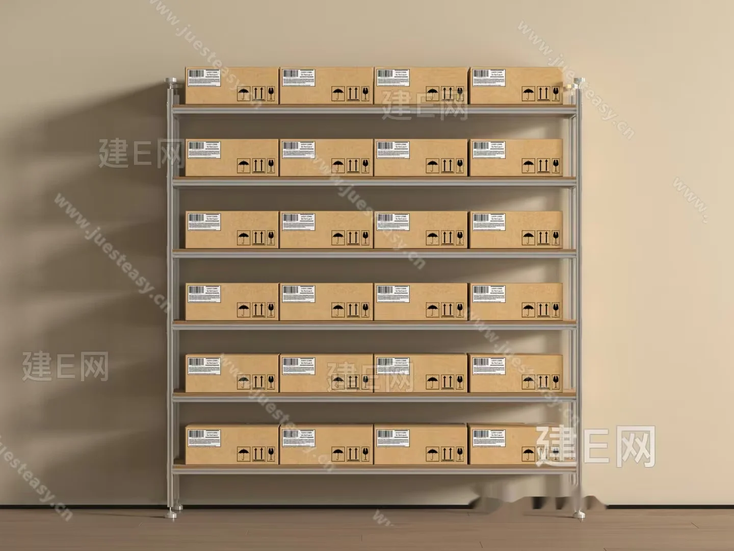 A Shelving Unit Made Of Metal 3D Model – 23156 – VRAY Render