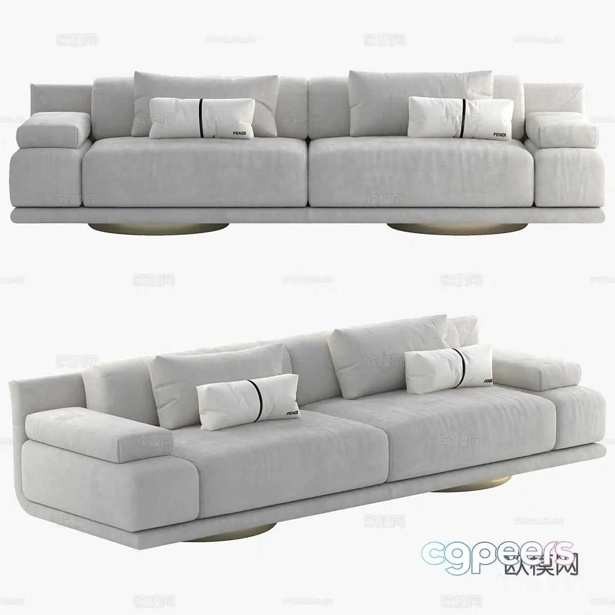 Modern double sofa 3d model