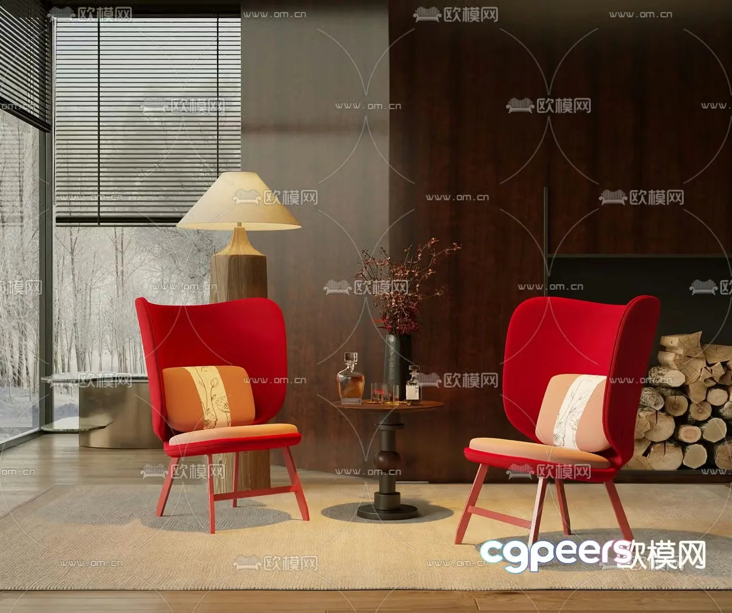 Modern chair leisure chair 3d model