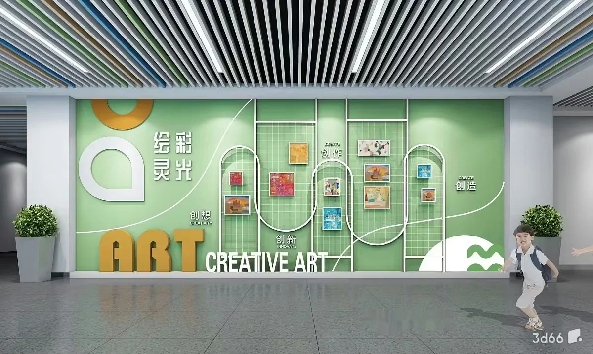 Modern Art Display 3D Model – 23049 – VRAY Render