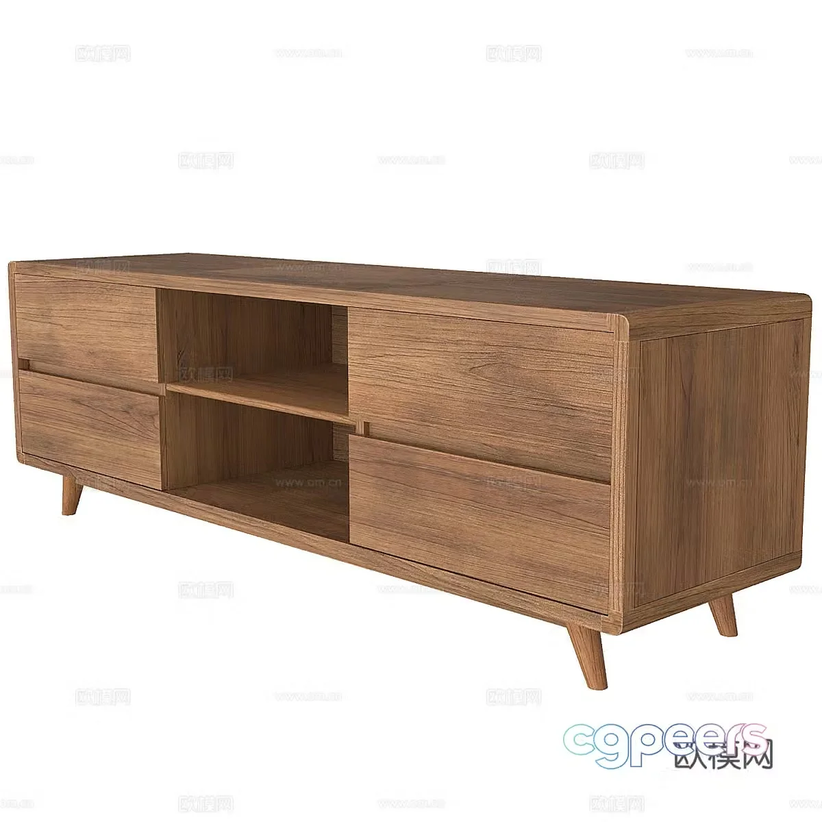 Log TV cabinet 3d model