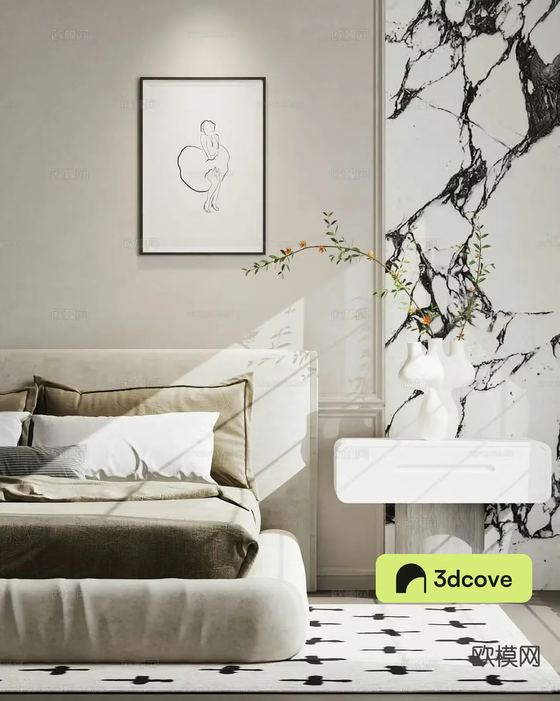 Modern double bed