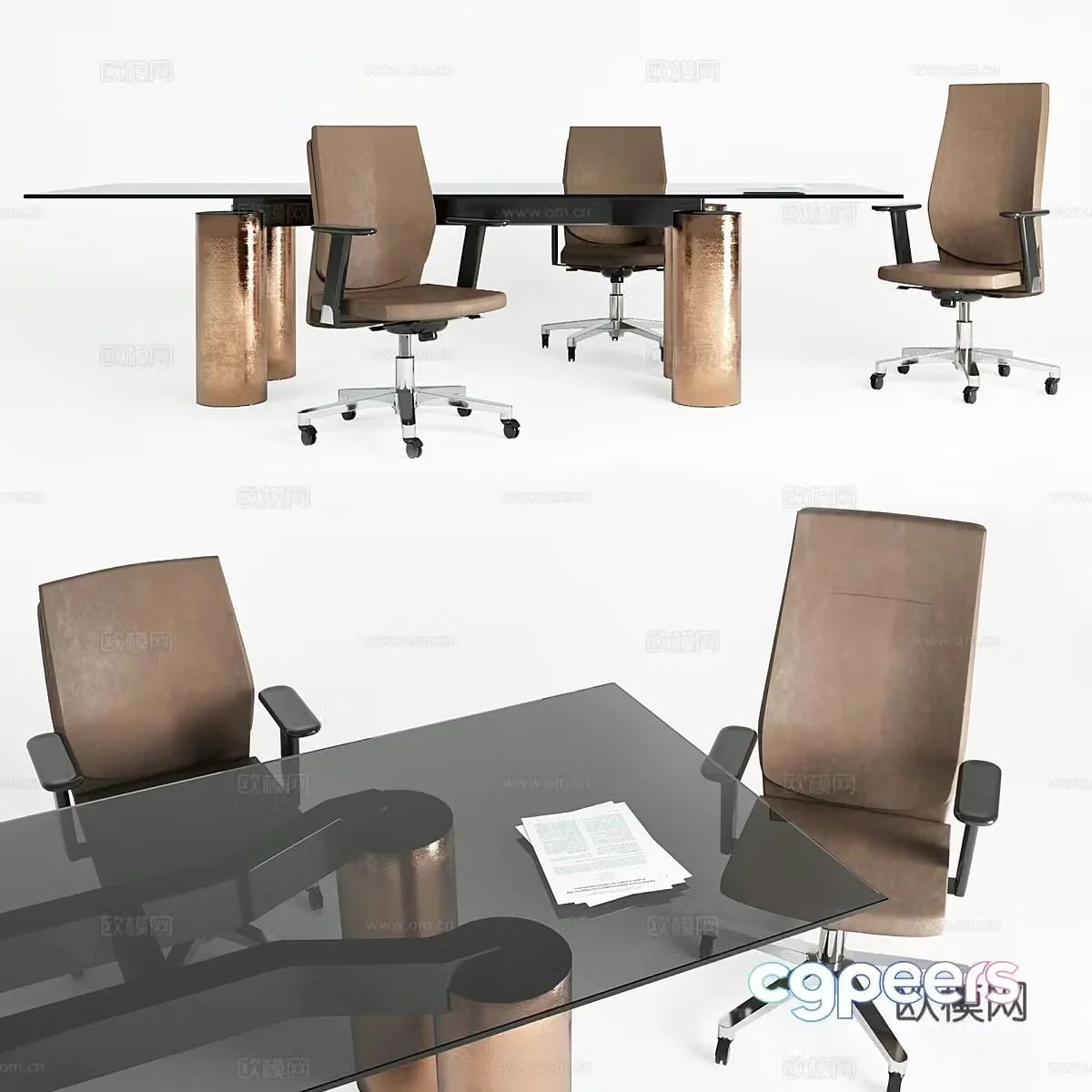 Italian conference table 3d model