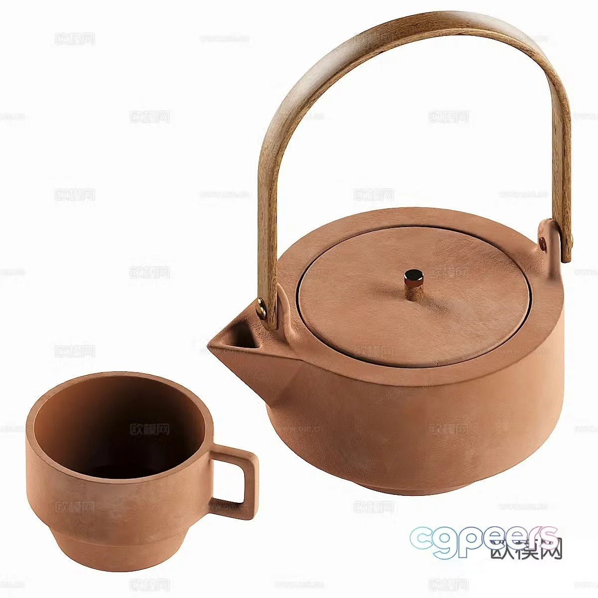 New Chinese teapot teacup 3d model
