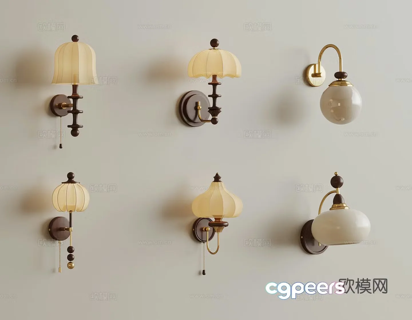 Wall lamp Middle style wall lamp 3d model