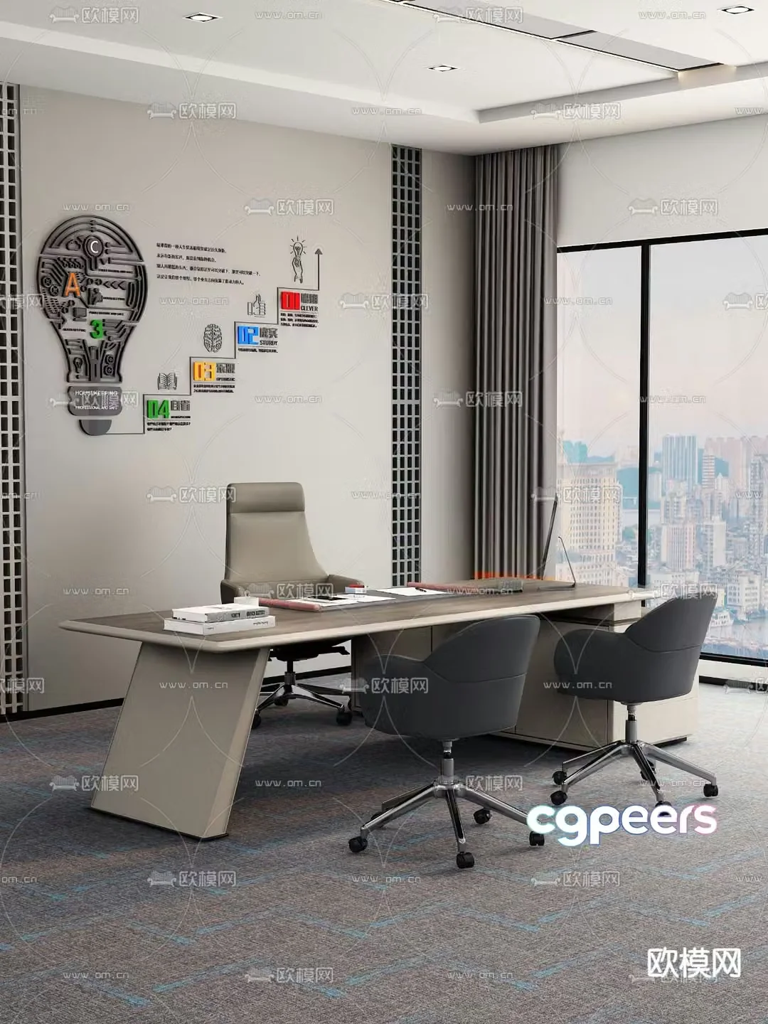 Executive desk executive desk boss desk 3D model