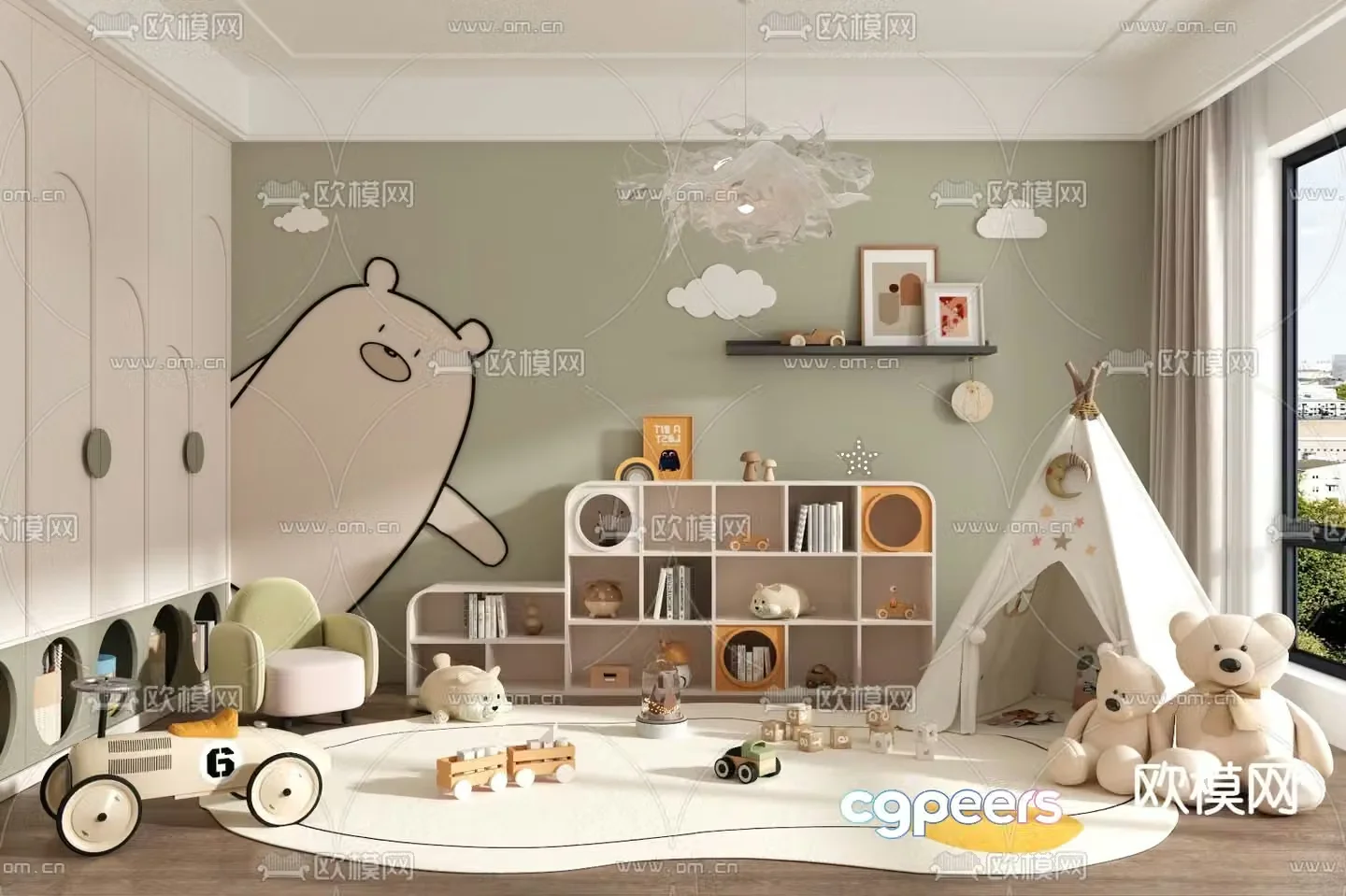 Children’s room leisure area entertainment room 3d model