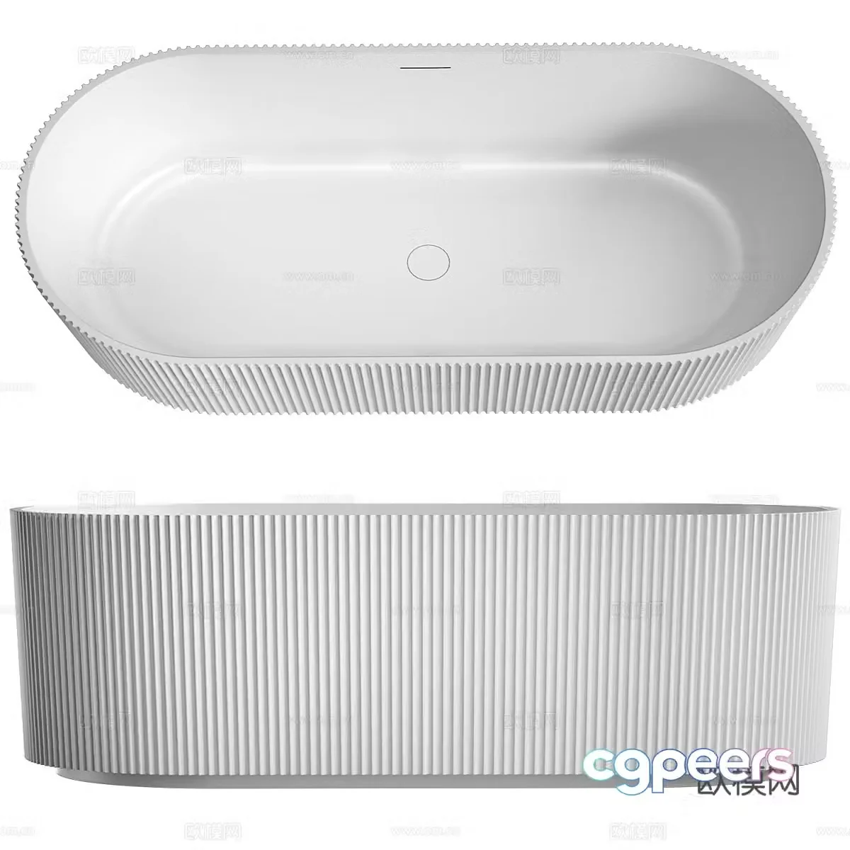 Modern acrylic bathtub 3d model