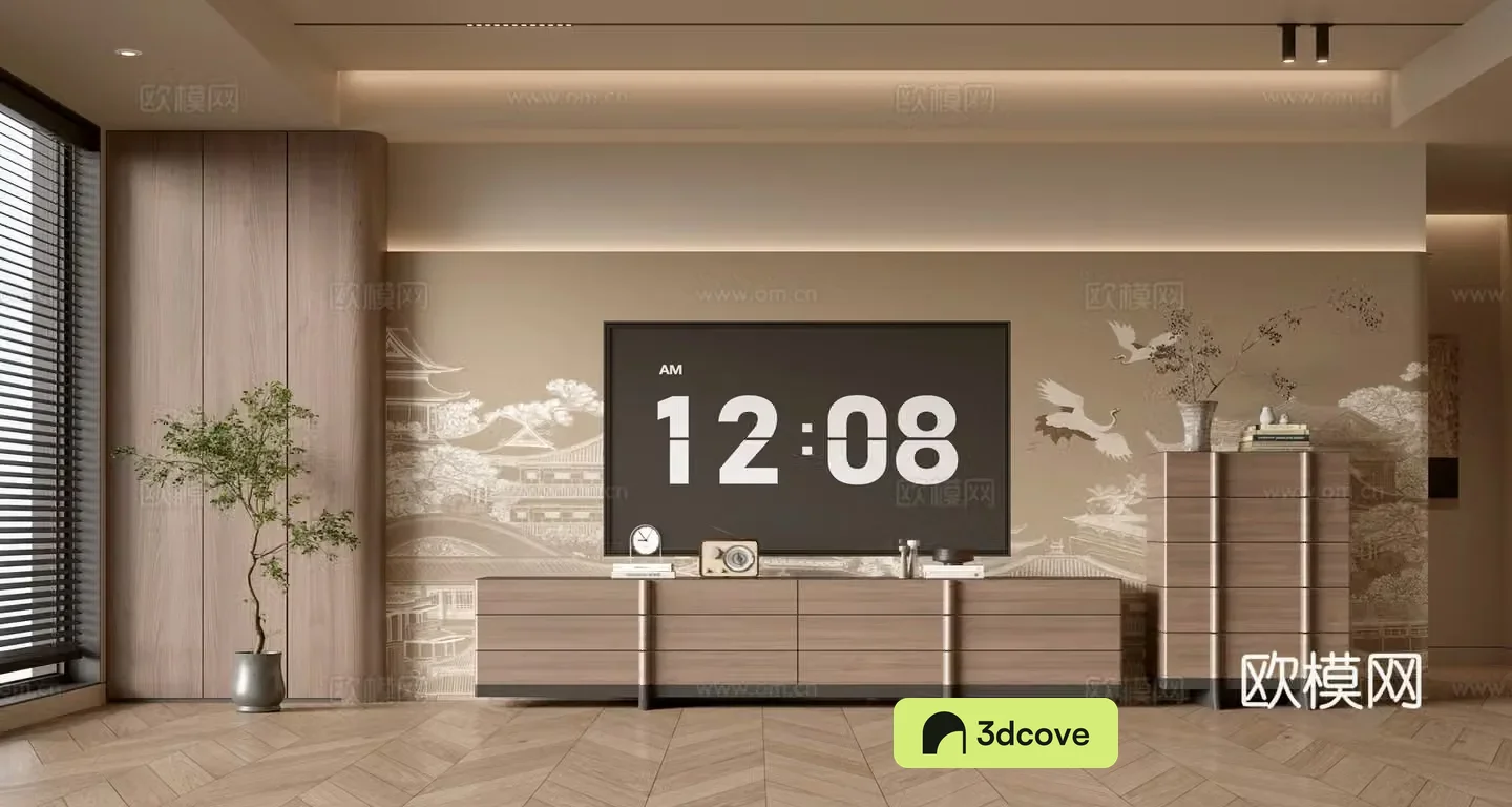 Wasabi TV background wall 3d model