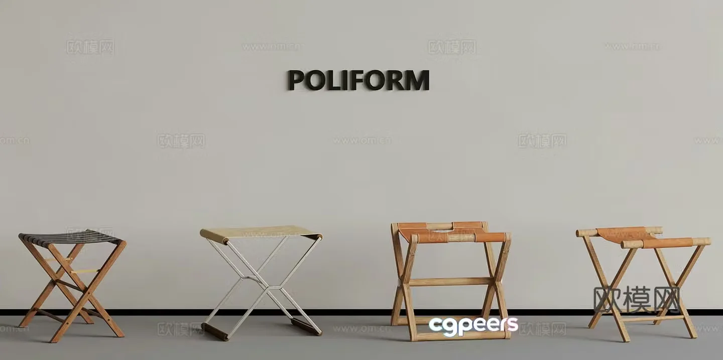 Other chairs medieval style stool 3d model