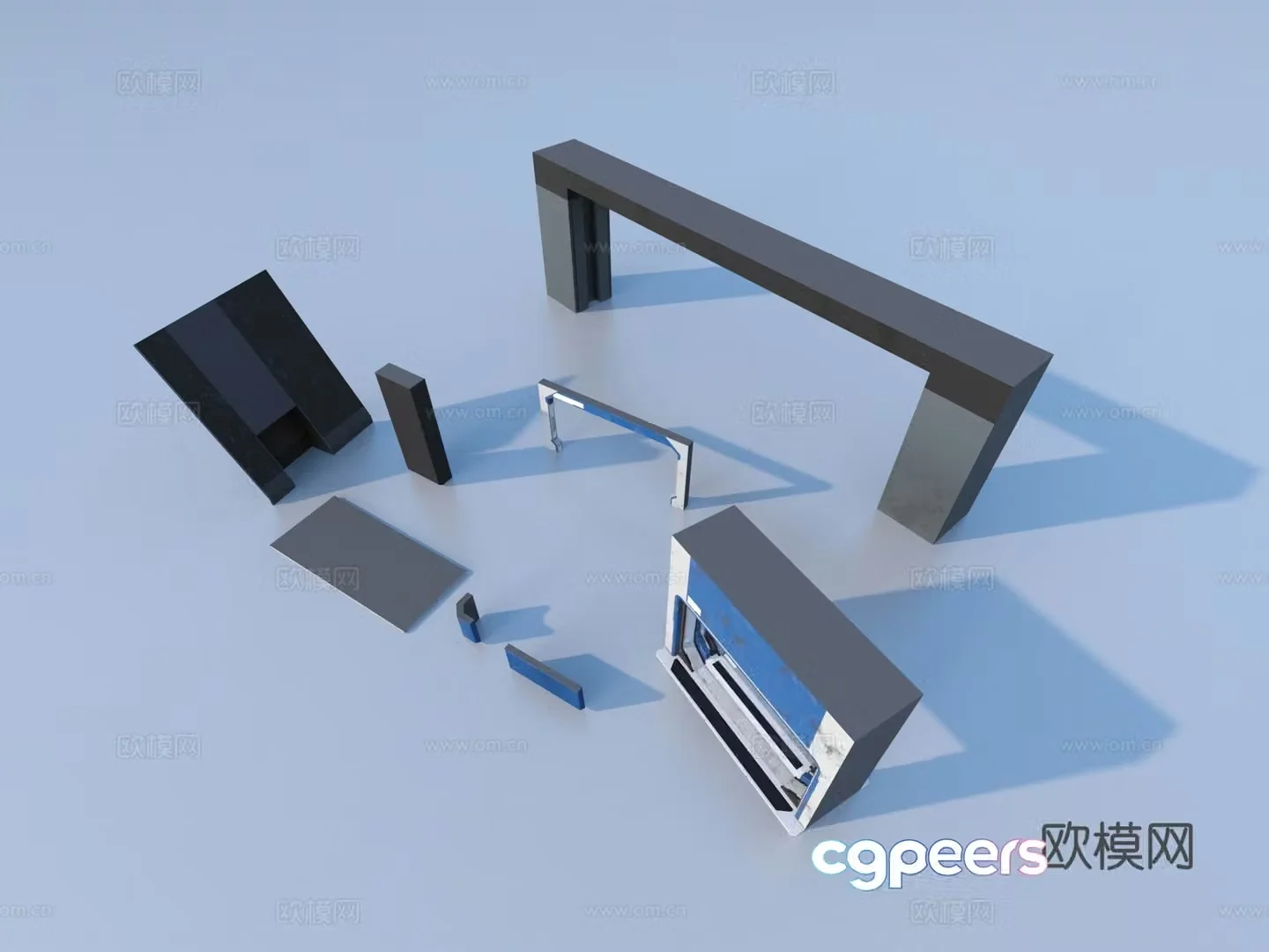 Hardware mechanical parts cabin components 3D model