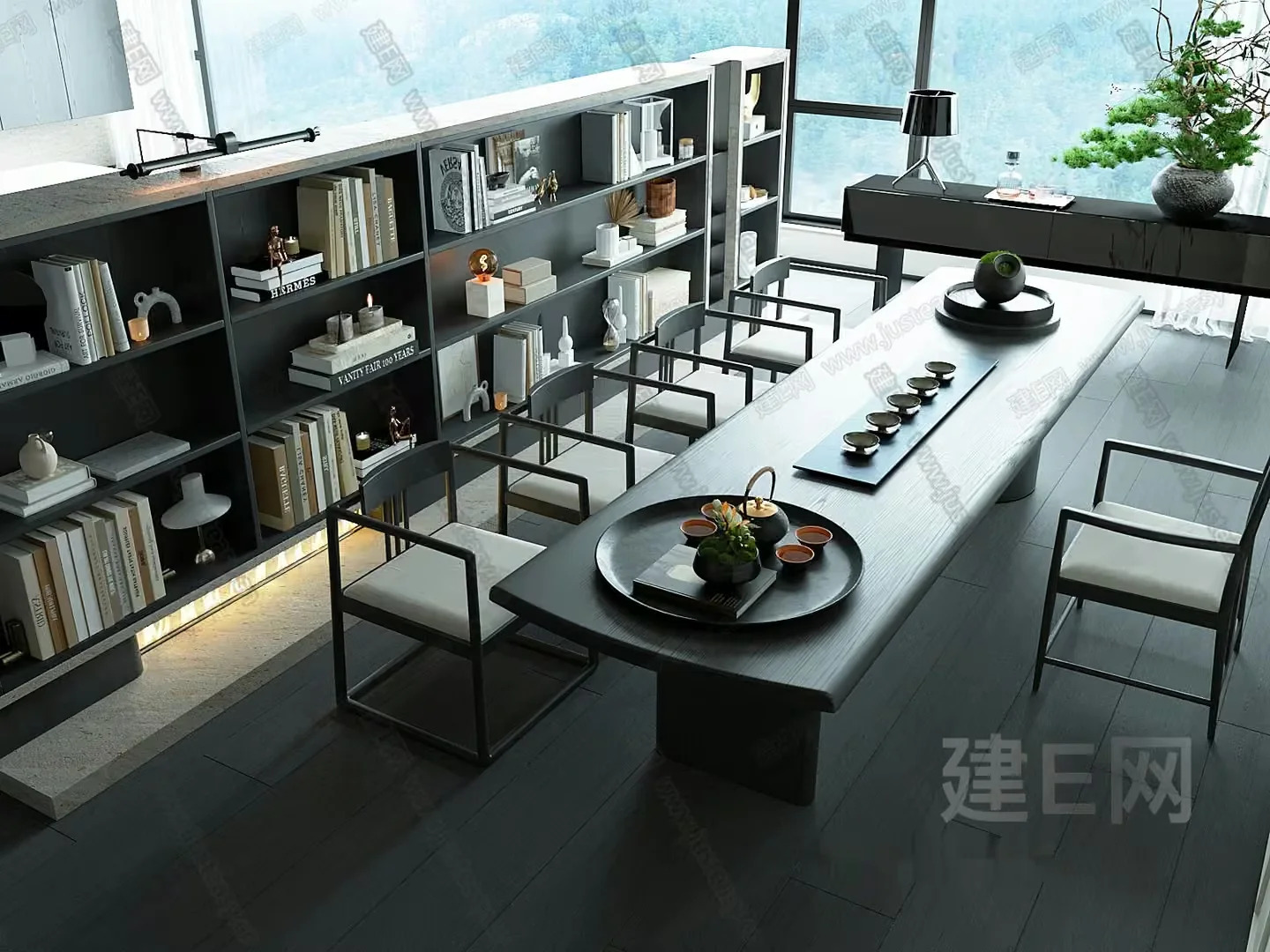 Modern Minimalist Dining Room 3D Model – 15180 – VRAY Render