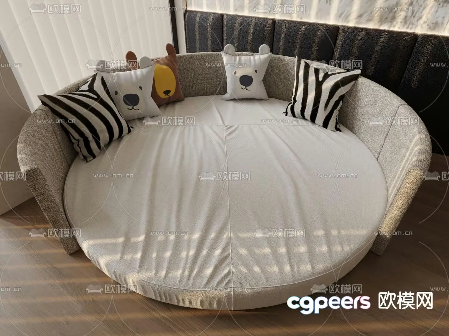 Round bed child bed 3d model