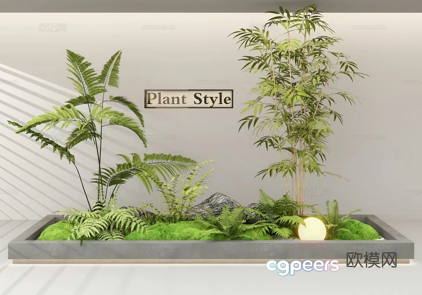 Ferns Plant Landscape Plant Sketch Flower Pond Bamboo 3D Model