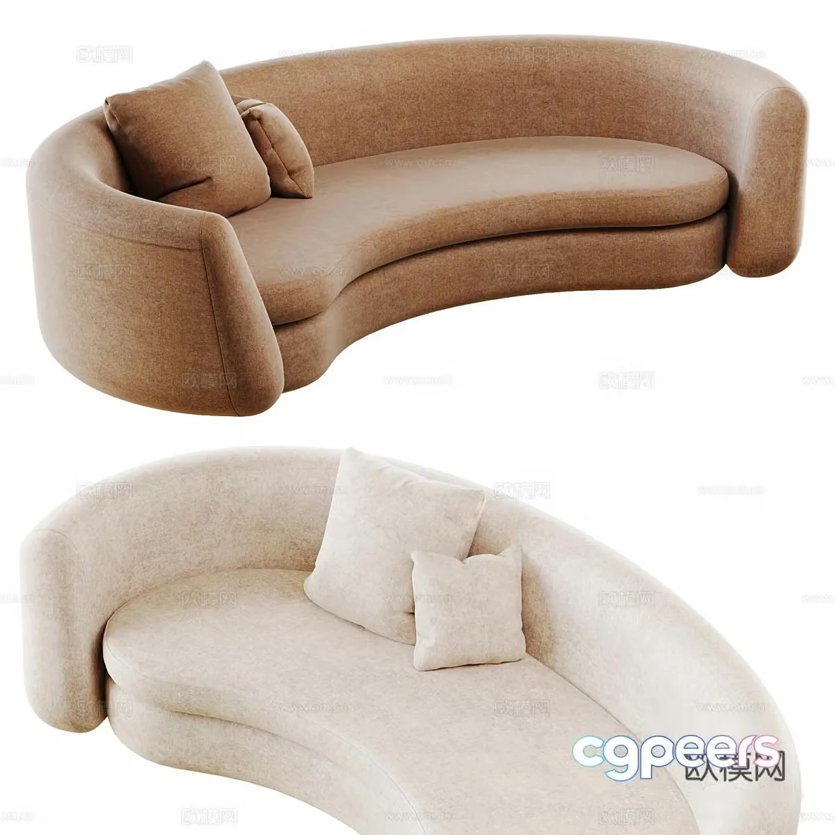 Modern light luxury SYD curved sofa MONOLOGUE3d model
