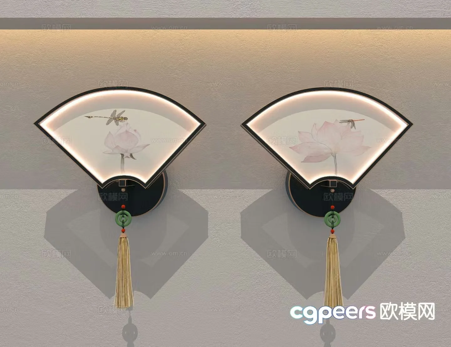 New Chinese style wall lamp 3d model