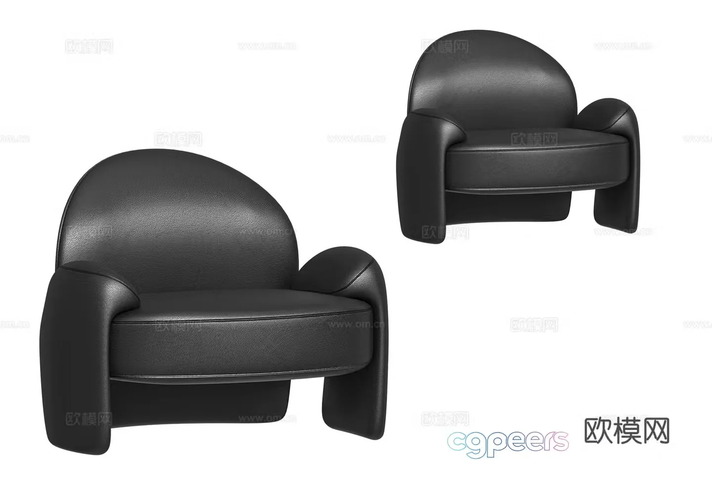 Leather sofa chair leisure chair 3d model