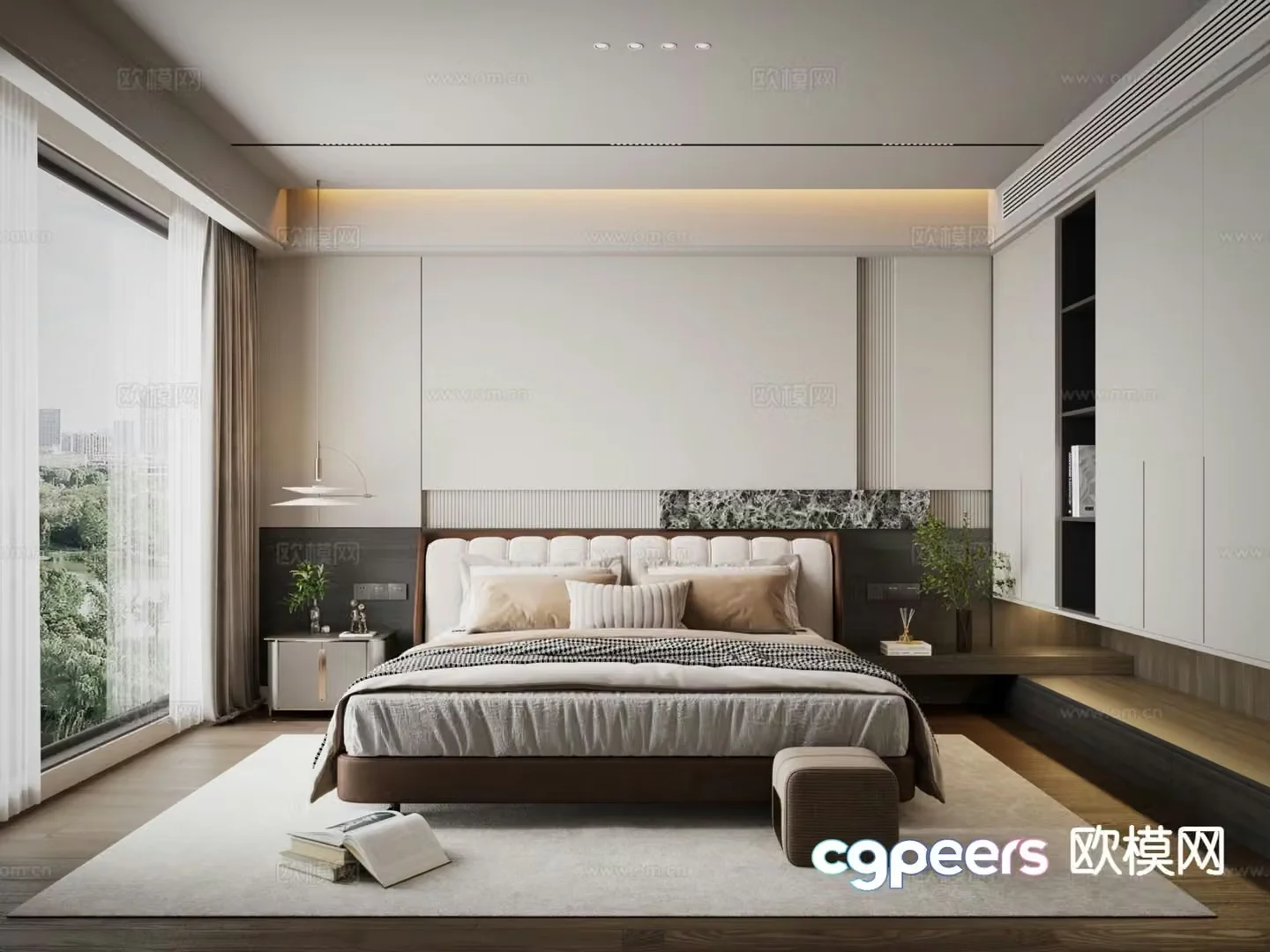 Italian style bedroom master bedroom 3d model