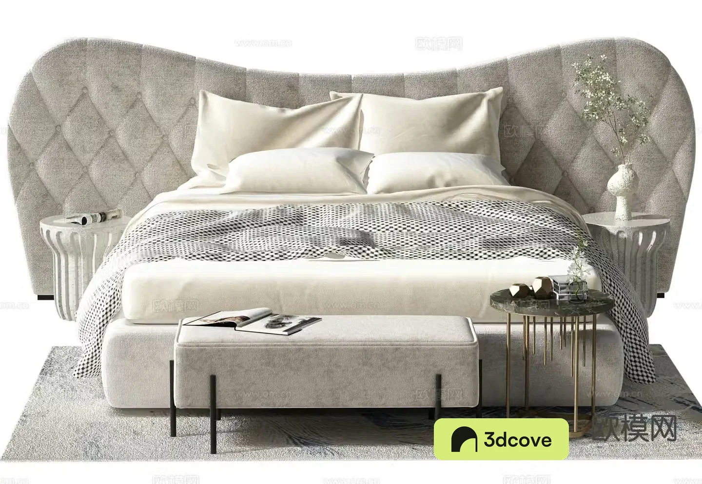 Simple European double bed