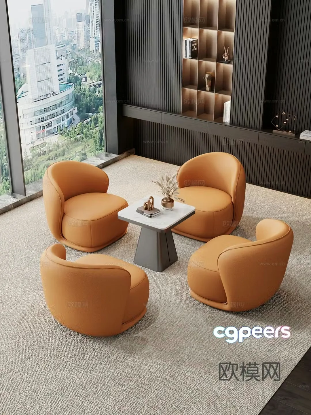 Sofa combination Sofa coffee table Casual sofa 3D model