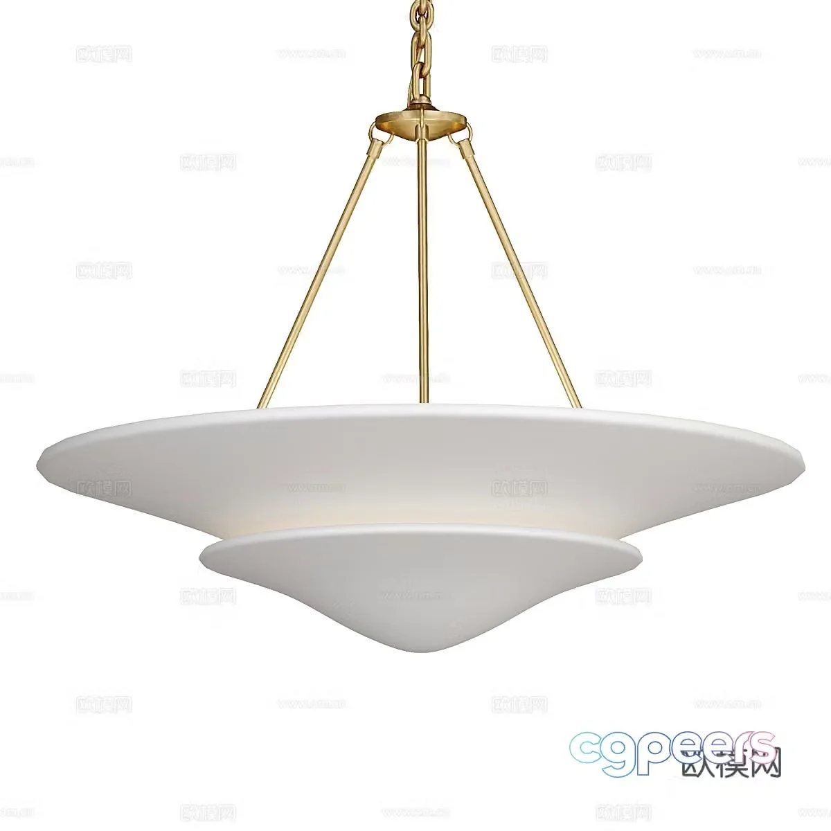 New Chinese style light luxury marble chandelier 3D model