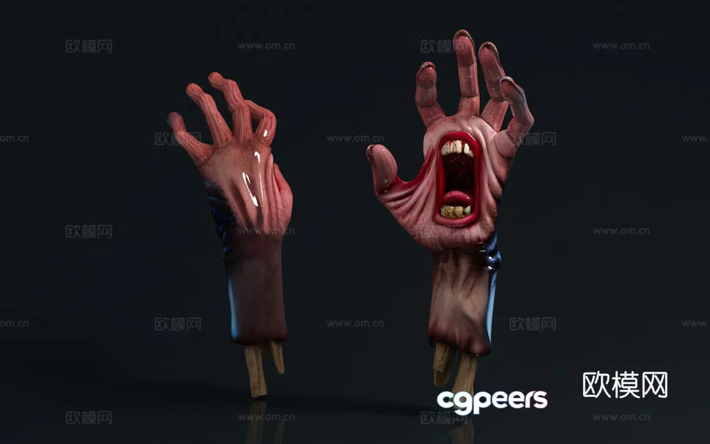 Abstract palm creative man hand cartoon arm horror cry art ornament abstract sculpture hand 3d model