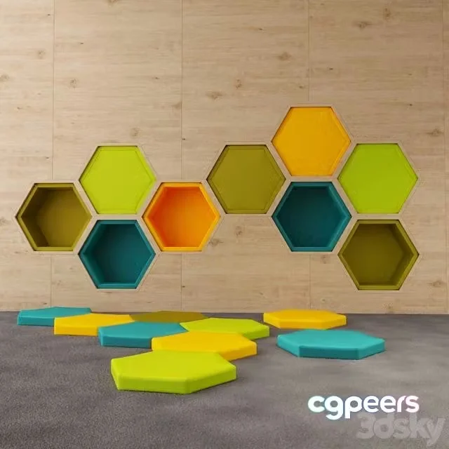 3ds Max Free – Kids hexagon wall palyground