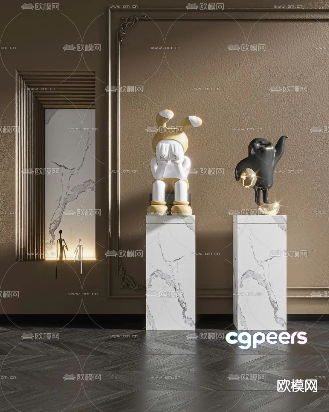 Modern Kaws trendy sculpture ornaments 3D model