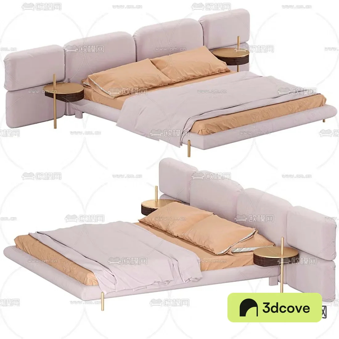 BAXTER fabric double bed