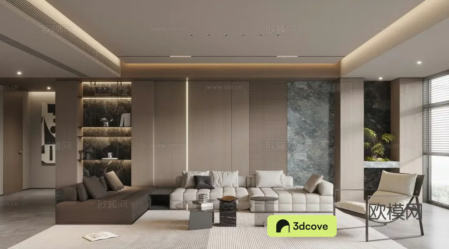 Modern home living room 3d model design