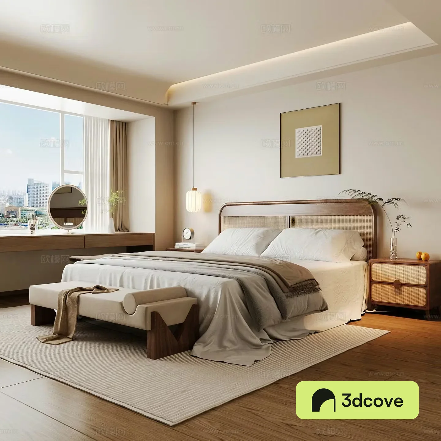 Wasabi Middle Ages Home Bedroom Wasabi Wind Bedroom Secondary Bedroom Master Bedroom Bathroom Window Bedroom 3D Model