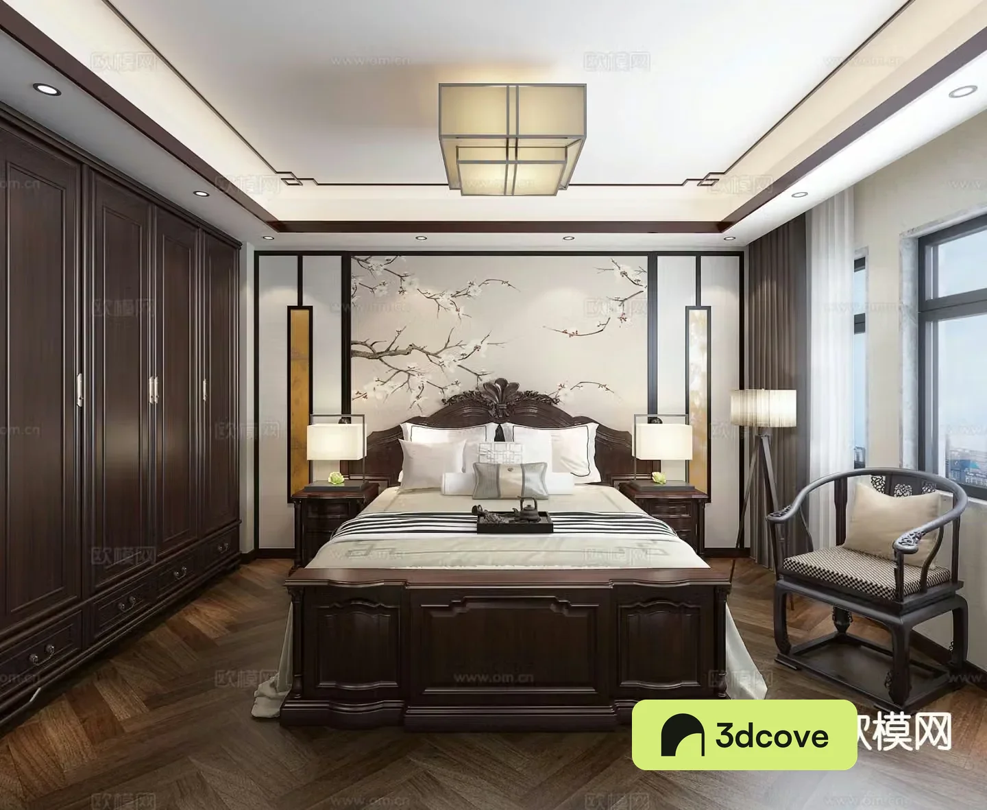 New Chinese style bedroom master bedroom