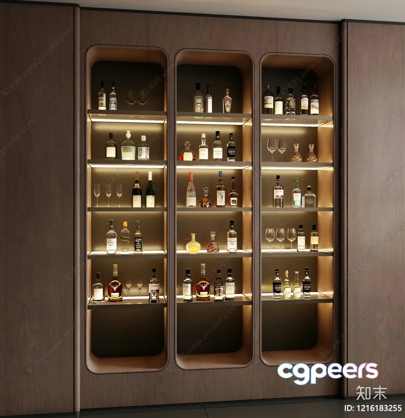 Modern Wooden Cabinet 3D Model – 11289 – VRAY Render