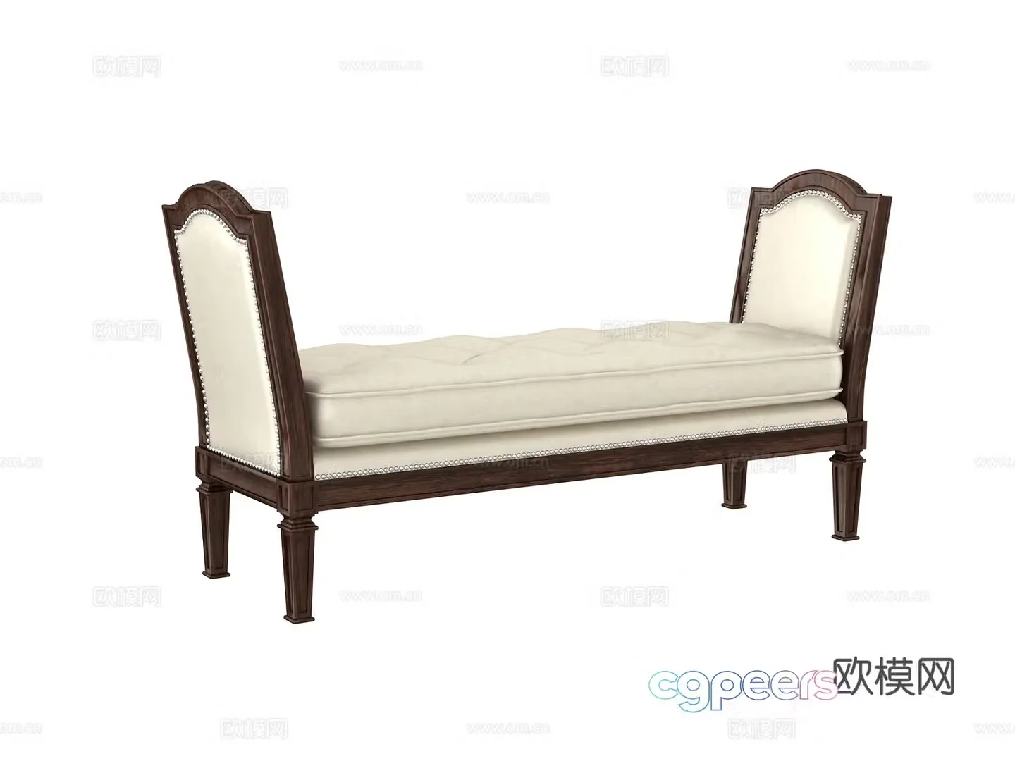 Footrest bed end stool 3d model