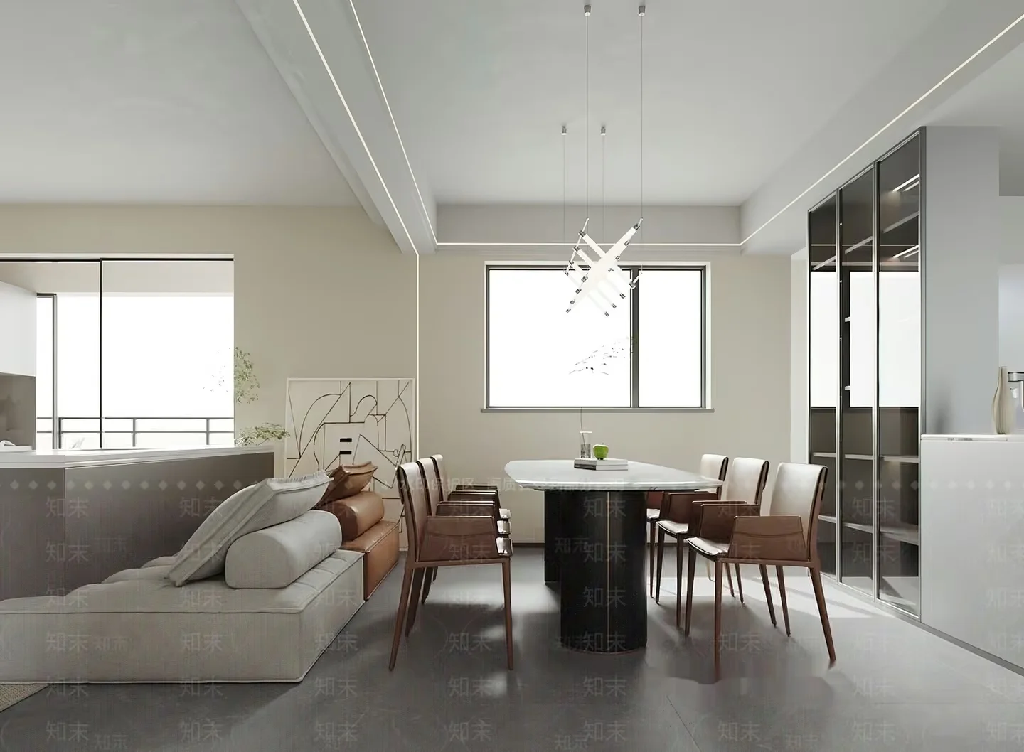 Modern Dining Room 3D Model – 22811 – VRAY Render