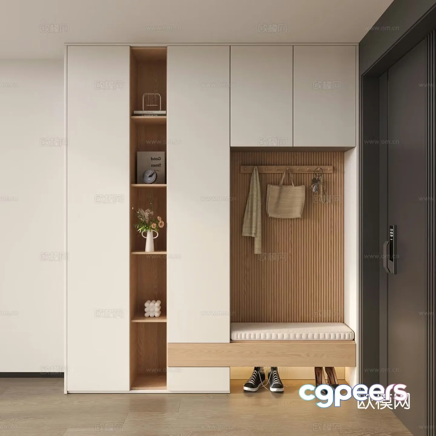 Modern entrance shoe cabinet home shoe cabinet 3D model
