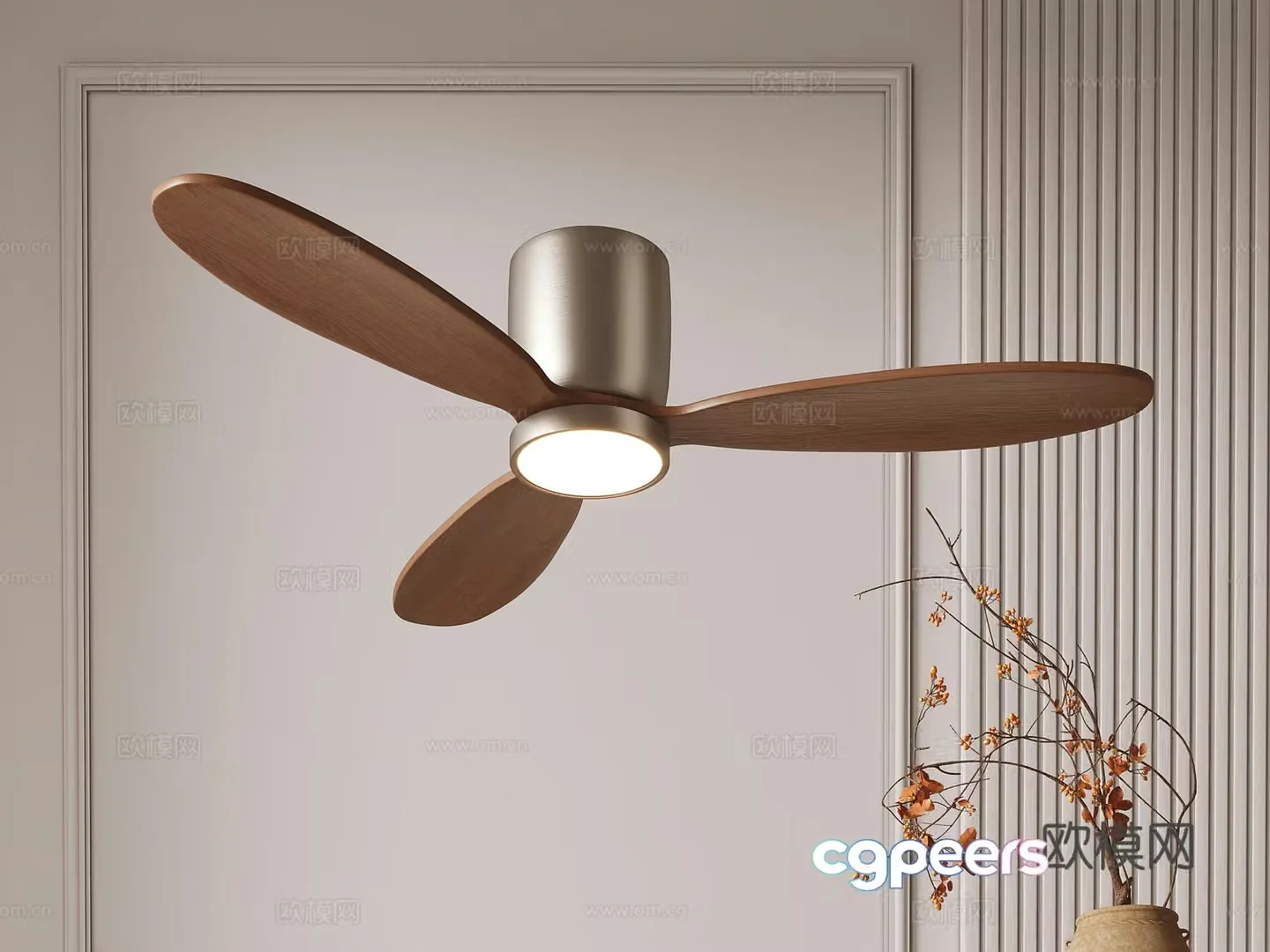 Nordic fan light ceiling fan light 3d model
