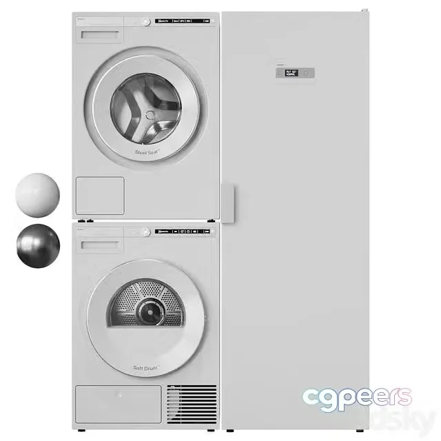 3ds Max Free – Washing machine, dryer and drying cabinet Asko 02
