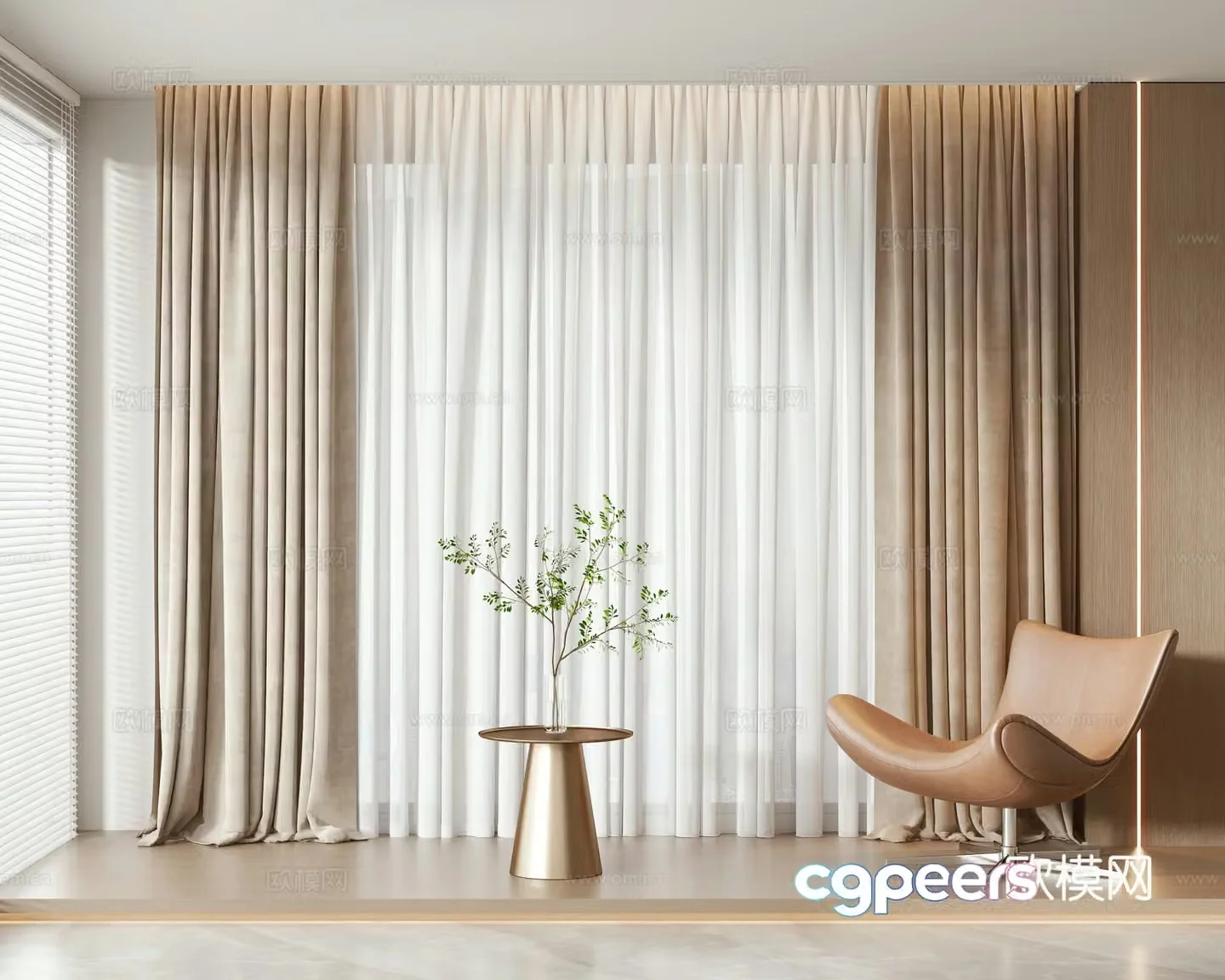 Modern curtain 3d model