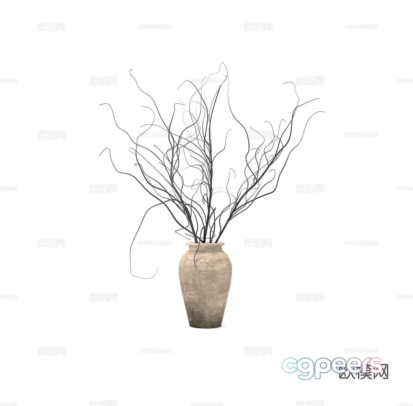A Vase With Branches 3D Model – 657 – VRAY Render
