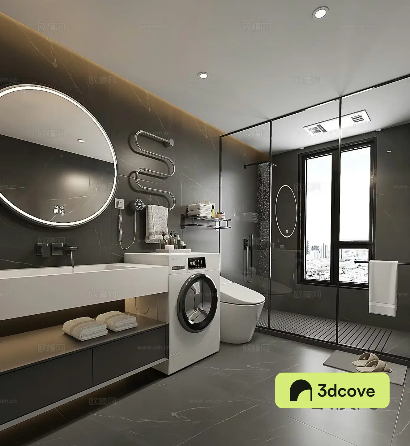 Modern dark bathroom