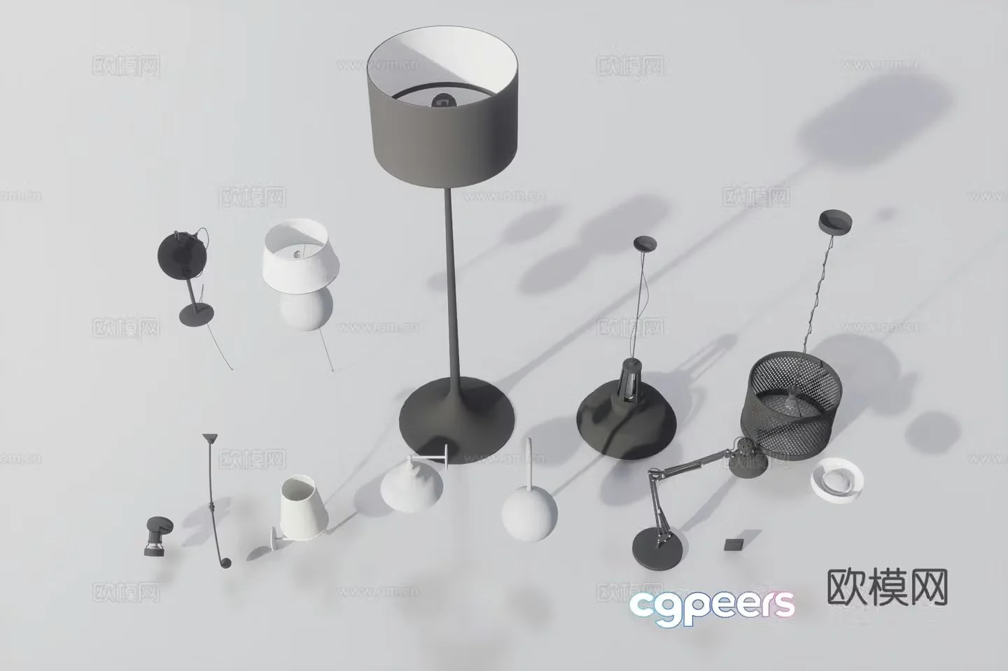 Industrial style lamp 3d model