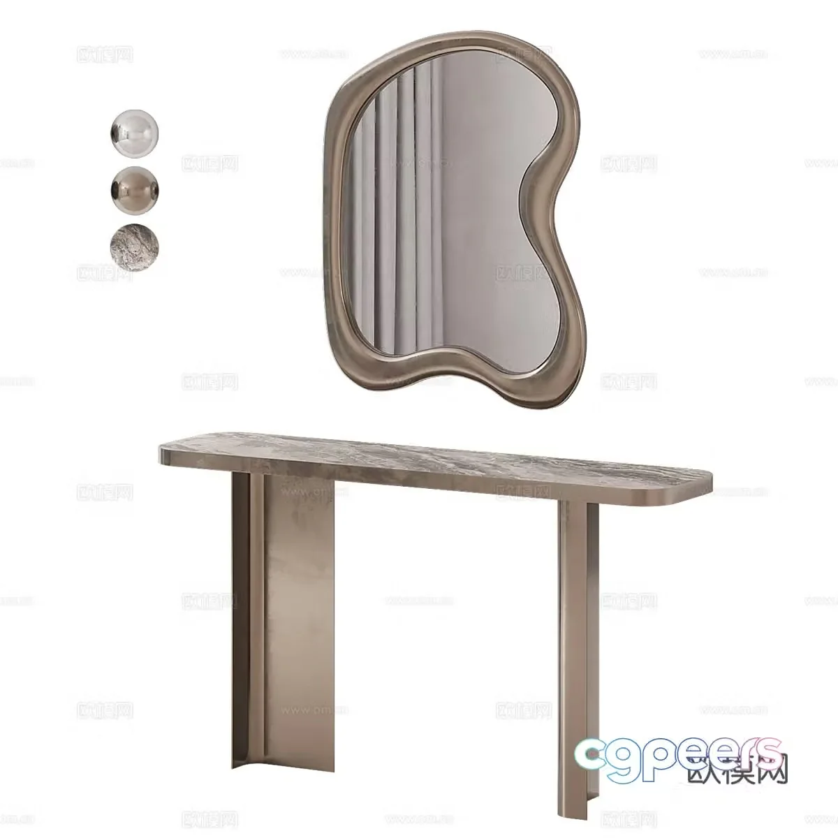 Modern light luxury dressing table 3D model