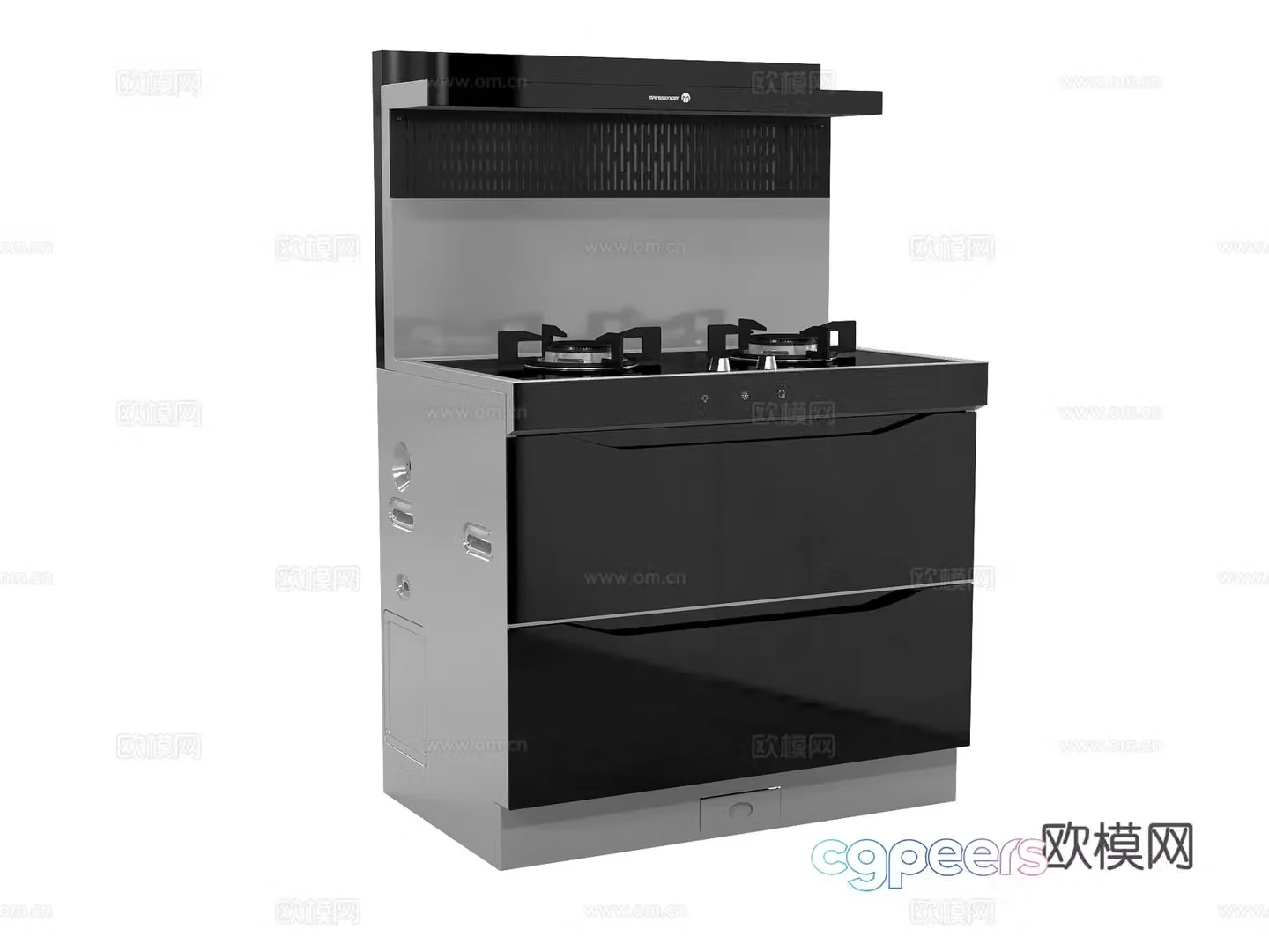 Modern integrated stove 3D model