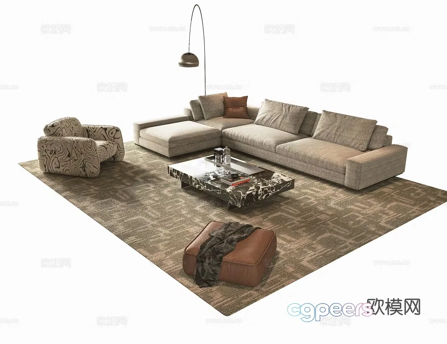 Modern sofa combination 3d model
