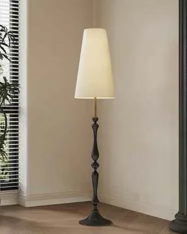A Tall Lamp With A White Shade 3D Model – 4596 – VRAY Render
