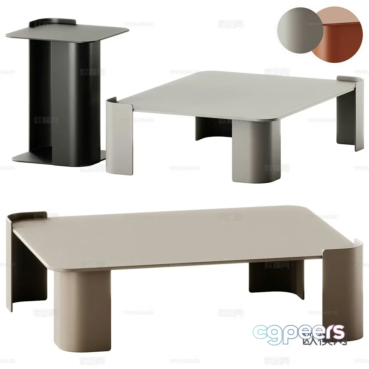 Modern Italian minimalist Santalucia Mobili Monet coffee table 3D model