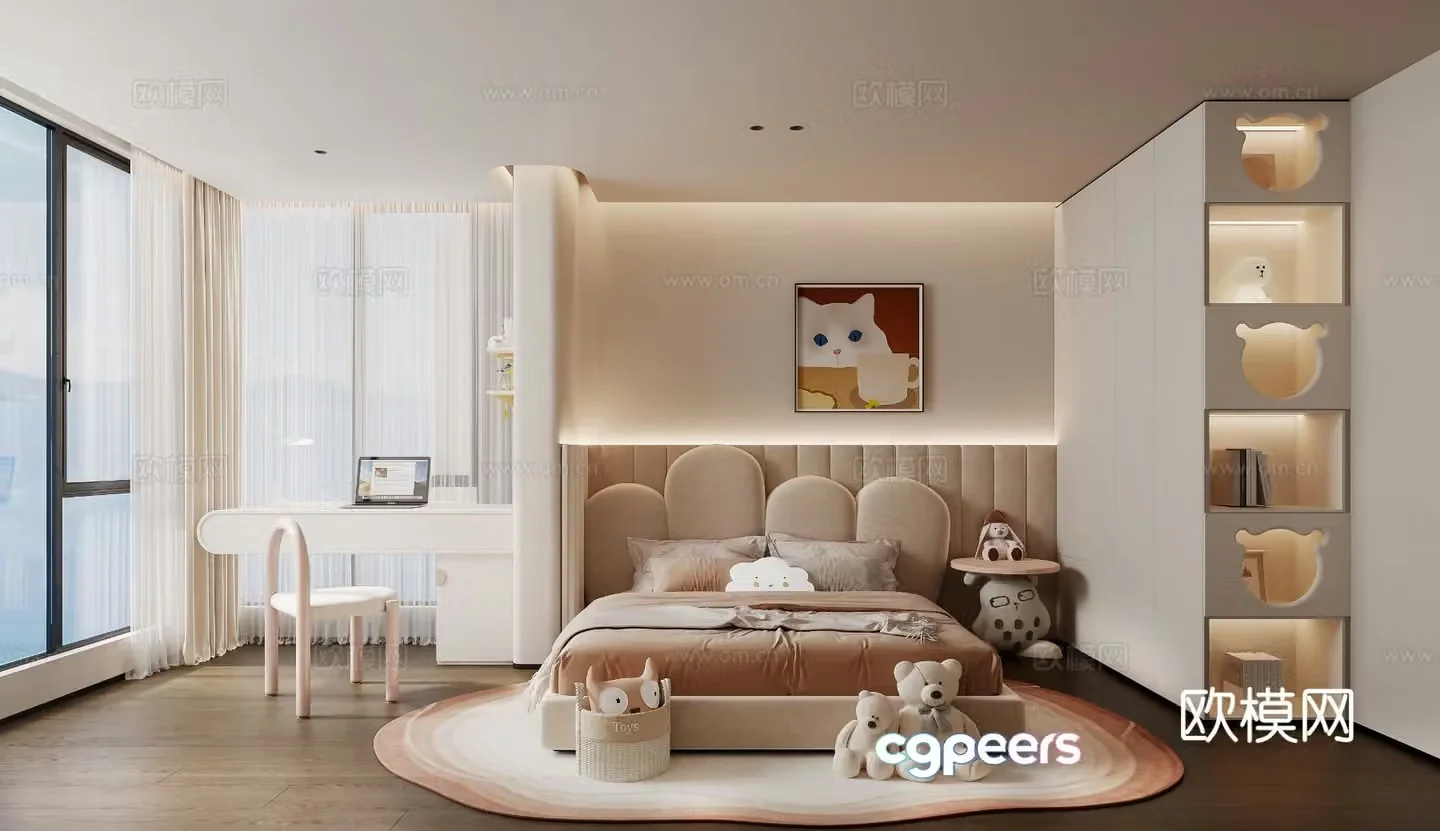 Cream style children’s room girl’s room child’s room 3D model