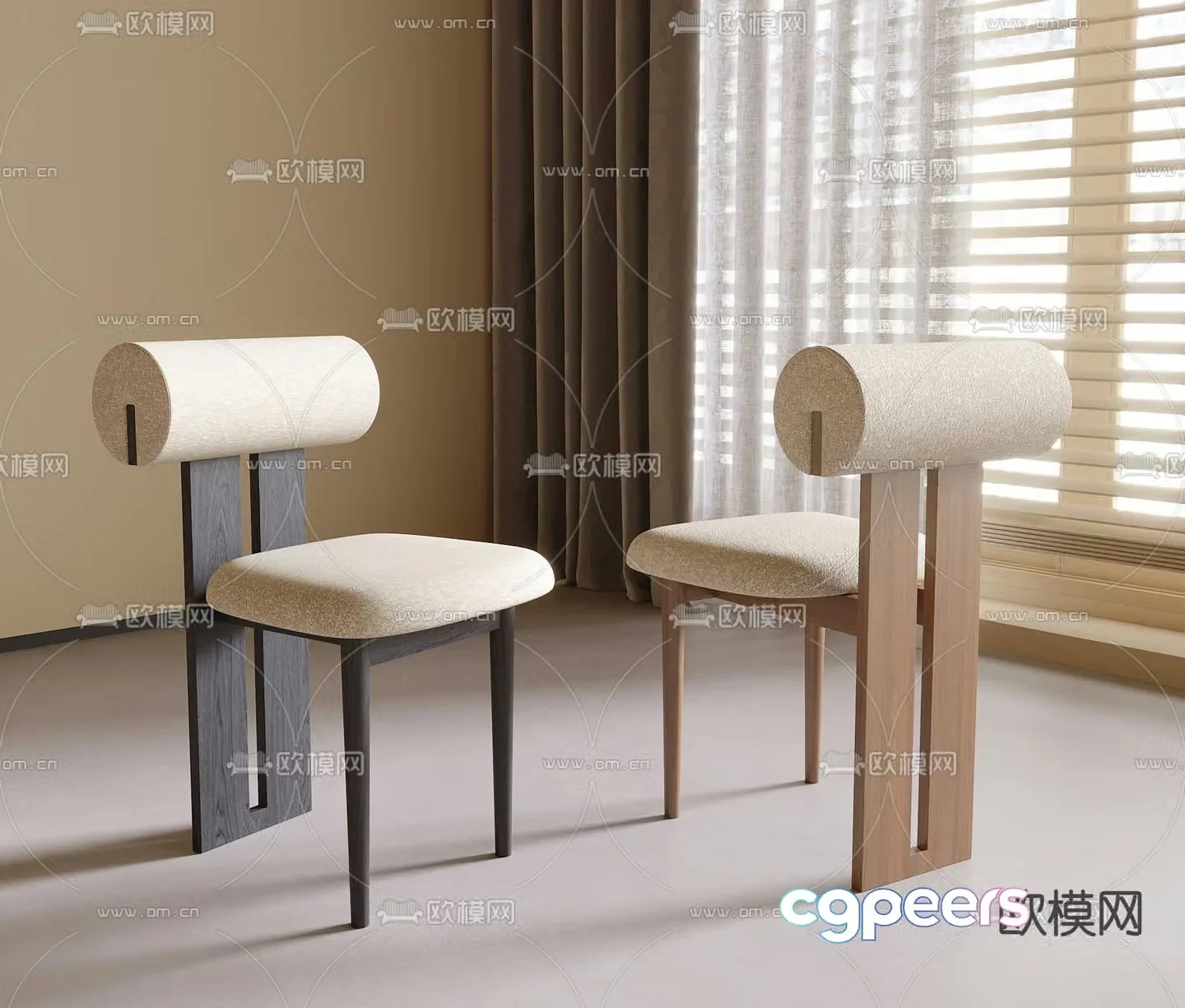 Wabi-sabi chair dining chair 3d model